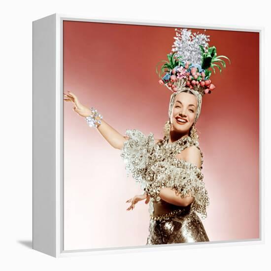 That Night in Rio, Carmen Miranda, 1941-null-Framed Stretched Canvas