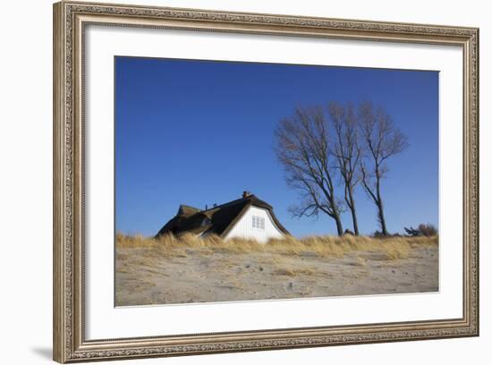 Thatched Beach House under the Big Poplars in Ahrenshoop-Uwe Steffens-Framed Photographic Print