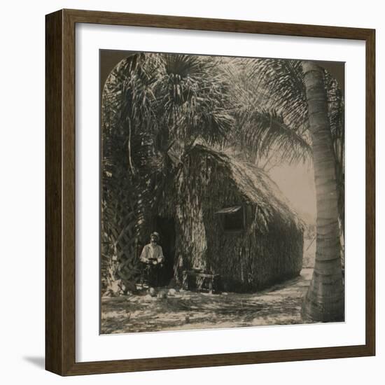 'Thatched Cottage in Cocoanut Grove, Florida, U.S.A.', c1900-Unknown-Framed Photographic Print