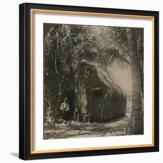 'Thatched Cottage in Cocoanut Grove, Florida, U.S.A.', c1900-Unknown-Framed Photographic Print