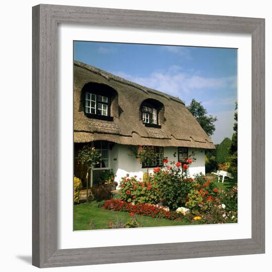 Thatched Cottage Near Burscough in Lancashire, Northern England 1972-null-Framed Photographic Print