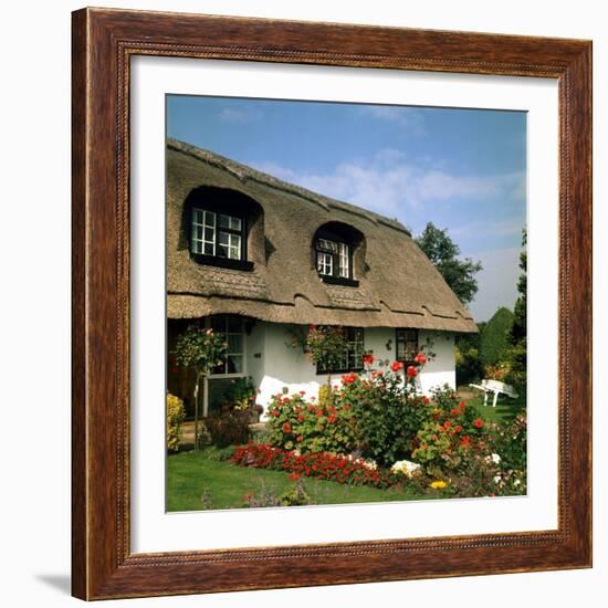 Thatched Cottage Near Burscough in Lancashire, Northern England 1972-null-Framed Photographic Print