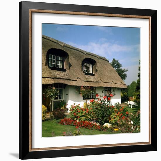 Thatched Cottage Near Burscough in Lancashire, Northern England 1972-null-Framed Photographic Print