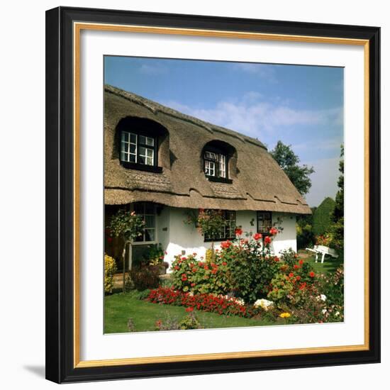 Thatched Cottage Near Burscough in Lancashire, Northern England 1972-null-Framed Photographic Print