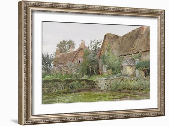 Thatched Cottages and Cottage Gardens, 1881 (W/C and Graphite on Paper)-John Fulleylove-Framed Giclee Print