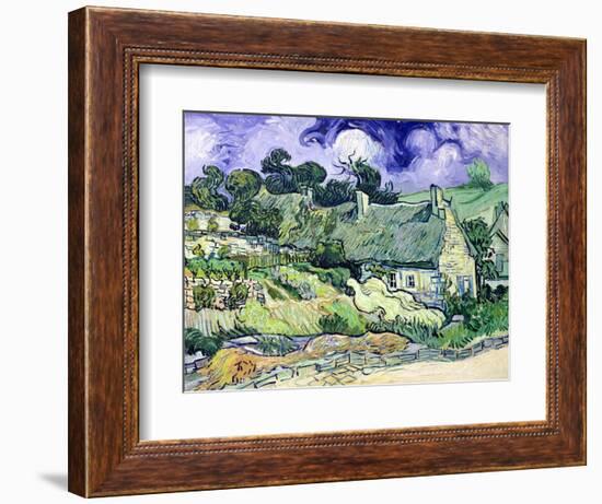 Thatched Cottages at Cordeville, Auvers-Sur-Oise, c.1890-Vincent van Gogh-Framed Premium Giclee Print