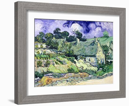 Thatched Cottages at Cordeville, Auvers-Sur-Oise, c.1890-Vincent van Gogh-Framed Giclee Print