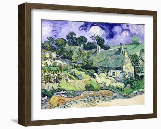 Thatched Cottages at Cordeville, Auvers-Sur-Oise, c.1890-Vincent van Gogh-Framed Giclee Print