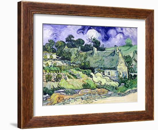 Thatched Cottages at Cordeville, Auvers-Sur-Oise, c.1890-Vincent van Gogh-Framed Giclee Print