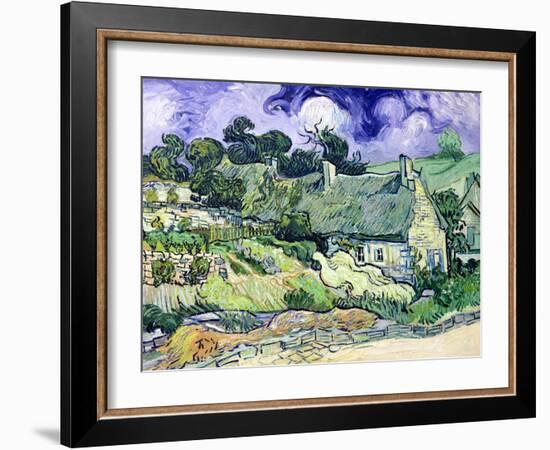 Thatched Cottages at Cordeville, Auvers-Sur-Oise, c.1890-Vincent van Gogh-Framed Giclee Print