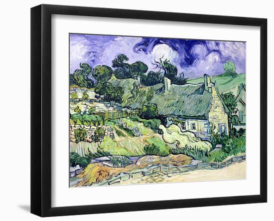 Thatched Cottages at Cordeville, Auvers-Sur-Oise, c.1890-Vincent van Gogh-Framed Giclee Print