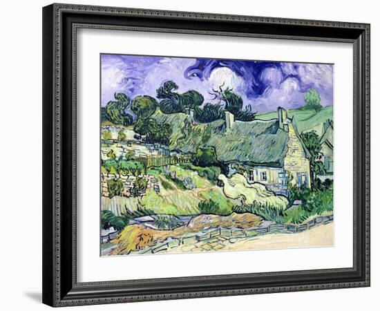 Thatched Cottages at Cordeville, Auvers-Sur-Oise, c.1890-Vincent van Gogh-Framed Giclee Print