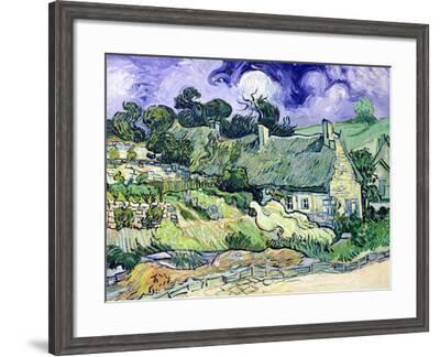 Vincent Van Gogh Thatched Cottages At Cordeville Art Print Framed 12x16