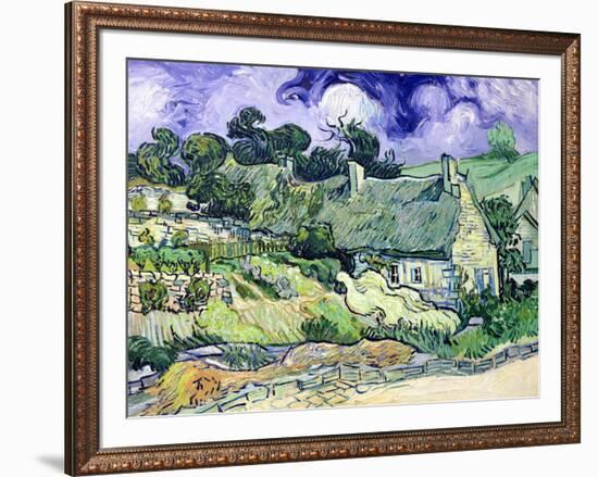 Thatched Cottages at Cordeville, Auvers-Sur-Oise, c.1890-Vincent van Gogh-Framed Giclee Print