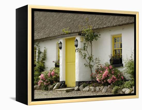 Thatched Cottages, Ballyvaughan, County Clare, Munster, Republic of Ireland-Gary Cook-Framed Premier Image Canvas