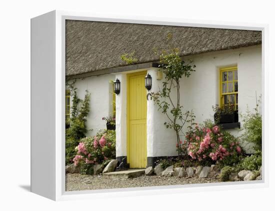 Thatched Cottages, Ballyvaughan, County Clare, Munster, Republic of Ireland-Gary Cook-Framed Premier Image Canvas