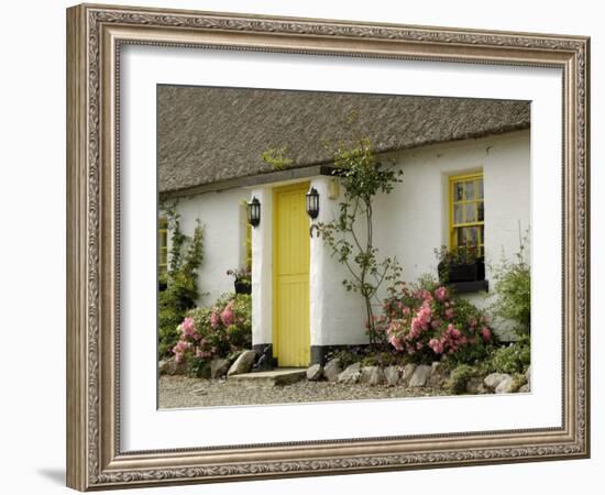 Thatched Cottages, Ballyvaughan, County Clare, Munster, Republic of Ireland-Gary Cook-Framed Photographic Print