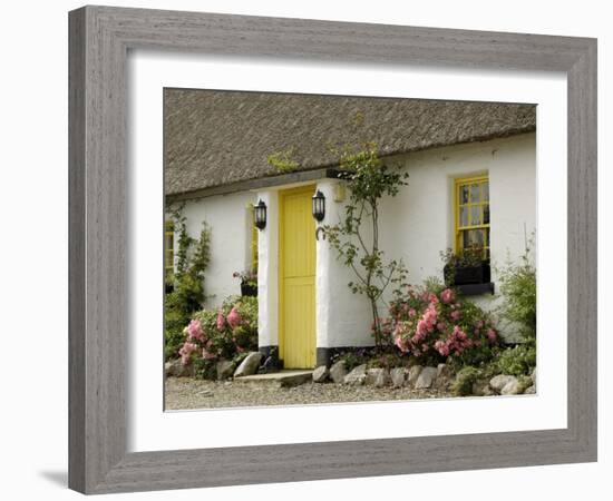 Thatched Cottages, Ballyvaughan, County Clare, Munster, Republic of Ireland-Gary Cook-Framed Photographic Print