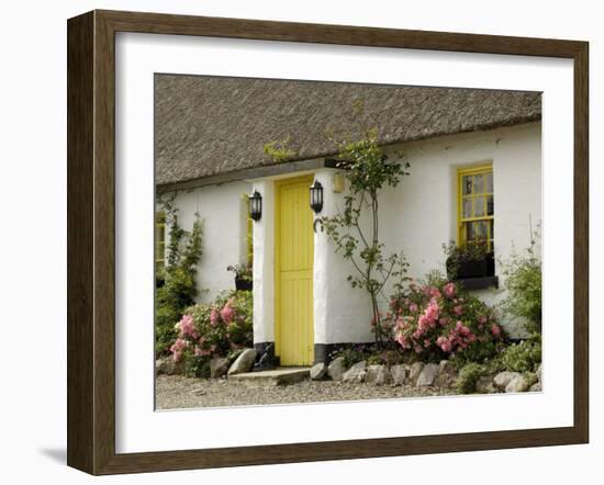 Thatched Cottages, Ballyvaughan, County Clare, Munster, Republic of Ireland-Gary Cook-Framed Photographic Print
