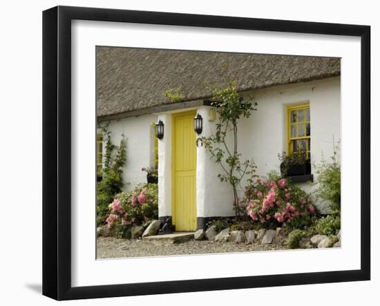 Thatched Cottages, Ballyvaughan, County Clare, Munster, Republic of Ireland-Gary Cook-Framed Photographic Print