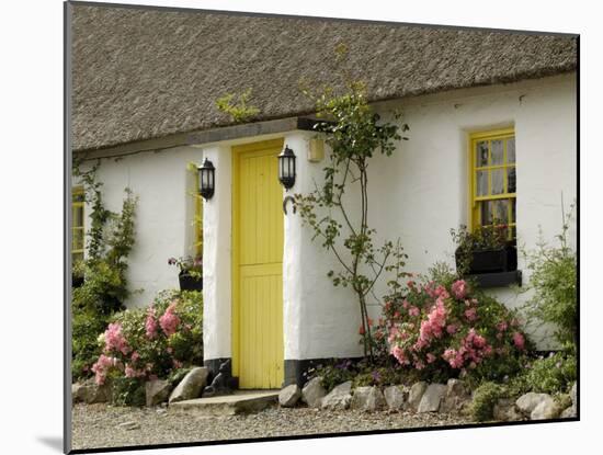 Thatched Cottages, Ballyvaughan, County Clare, Munster, Republic of Ireland-Gary Cook-Mounted Photographic Print