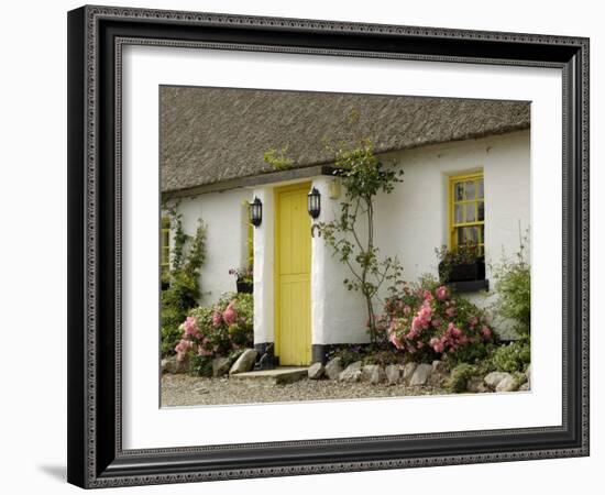 Thatched Cottages, Ballyvaughan, County Clare, Munster, Republic of Ireland-Gary Cook-Framed Photographic Print