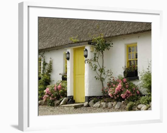 Thatched Cottages, Ballyvaughan, County Clare, Munster, Republic of Ireland-Gary Cook-Framed Photographic Print