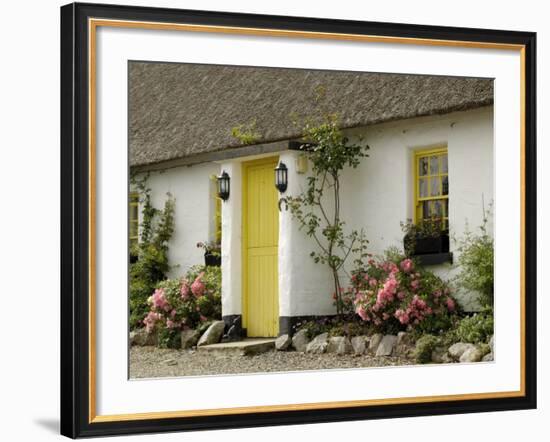 Thatched Cottages, Ballyvaughan, County Clare, Munster, Republic of Ireland-Gary Cook-Framed Photographic Print