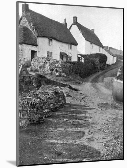 Thatched Cottages in Cadgwith, Cornwall, 1924-1926-Underwood-Mounted Giclee Print