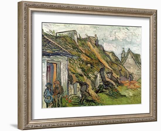 Thatched Cottages in Chaponval, Auvers-Sur-Oise, c.1890-Vincent van Gogh-Framed Giclee Print
