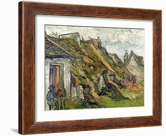 Thatched Cottages in Chaponval, Auvers-Sur-Oise, c.1890-Vincent van Gogh-Framed Giclee Print