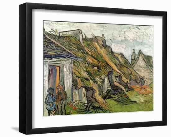 Thatched Cottages in Chaponval, Auvers-Sur-Oise, c.1890-Vincent van Gogh-Framed Giclee Print