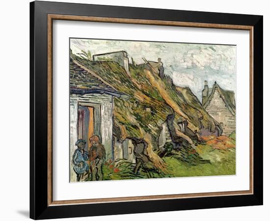 Thatched Cottages in Chaponval, Auvers-Sur-Oise, c.1890-Vincent van Gogh-Framed Giclee Print