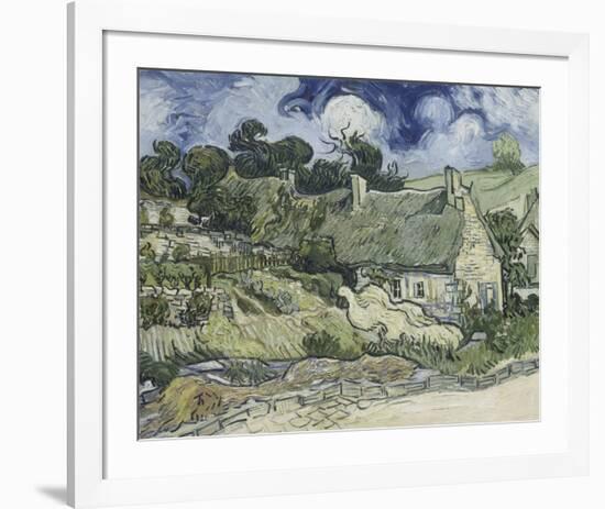 Thatched Cottages in Cordeville-Vincent van Gogh-Framed Art Print