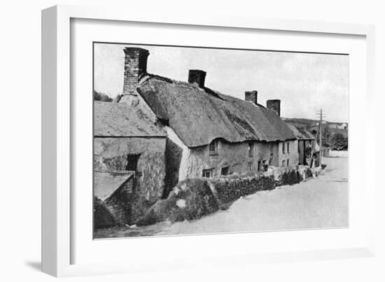 Thatched Cottages Near Camborne, Cornwall, 1924-1926-HJ Smith-Framed Giclee Print