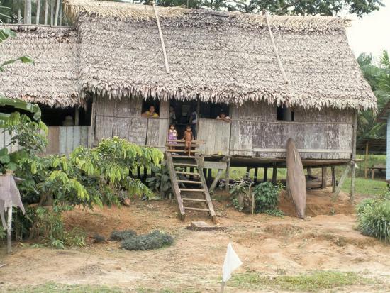 Thatched Homes Along The River Javari River Amazon Basin Rainforest Peru South America Photographic Print Alison Wright Art Com