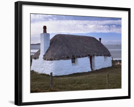 Thatched House, Berneray, North Uist, Outer Hebrides, Scotland, United Kingdom, Europe-Patrick Dieudonne-Framed Photographic Print