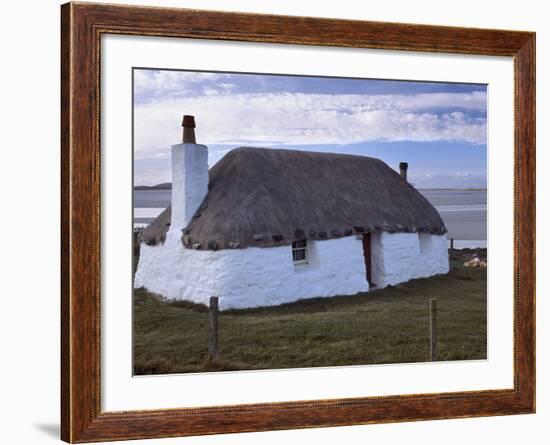 Thatched House, Berneray, North Uist, Outer Hebrides, Scotland, United Kingdom, Europe-Patrick Dieudonne-Framed Photographic Print