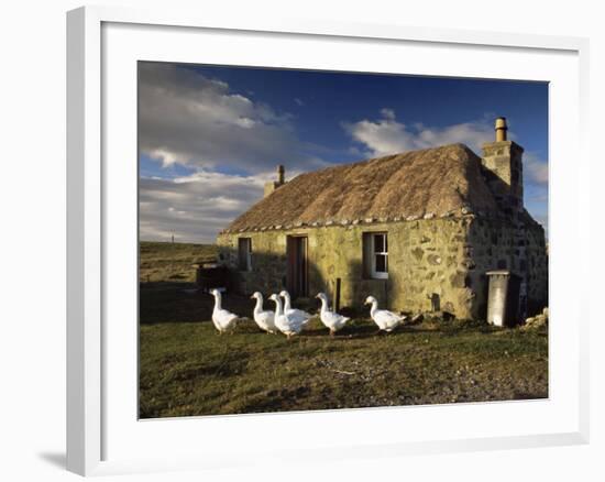 Thatched House, Howmore, South Uist, Outer Hebrides, Scotland, United Kingdom, Europe-Patrick Dieudonne-Framed Photographic Print