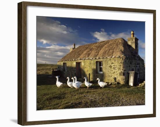 Thatched House, Howmore, South Uist, Outer Hebrides, Scotland, United Kingdom, Europe-Patrick Dieudonne-Framed Photographic Print