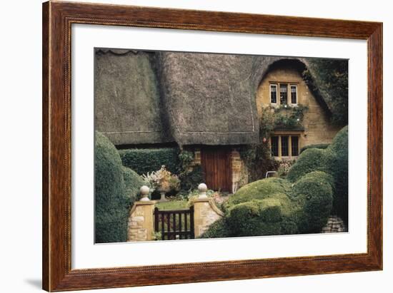 Thatched Roof Home and Garden, Chipping Campden, England,-Walter Bibikow-Framed Photographic Print