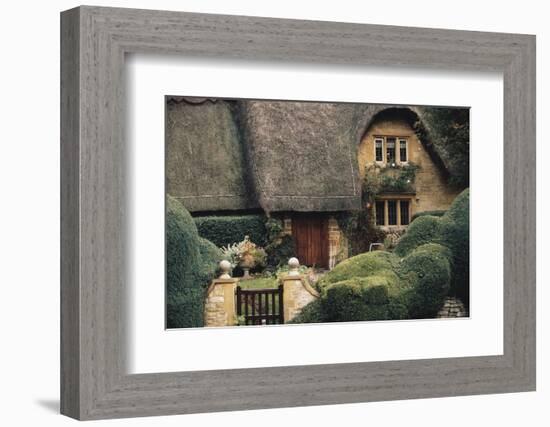 Thatched Roof Home and Garden, Chipping Campden, England,-Walter Bibikow-Framed Photographic Print