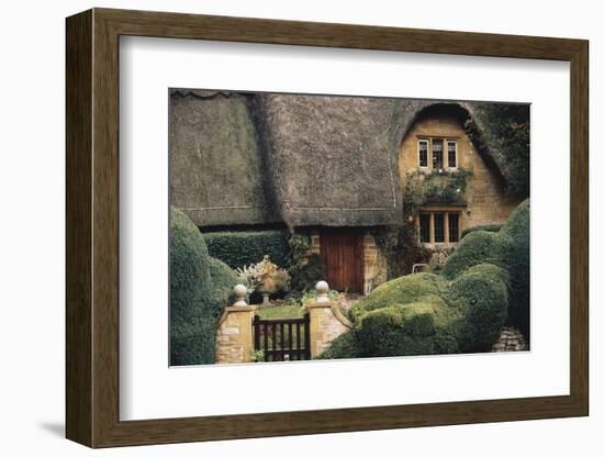 Thatched Roof Home and Garden, Chipping Campden, England,-Walter Bibikow-Framed Photographic Print