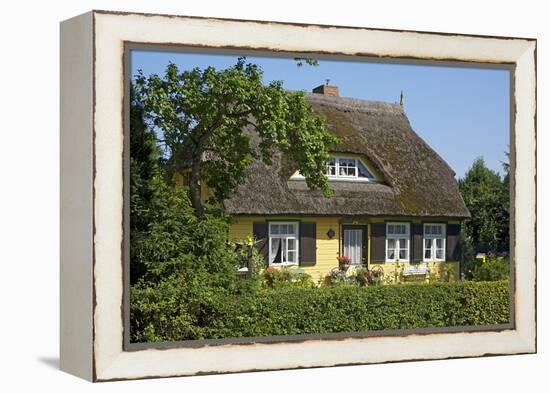 Thatched-Roof House Captain's House with Garden in Born on the Darss Peninsula-Uwe Steffens-Framed Premier Image Canvas