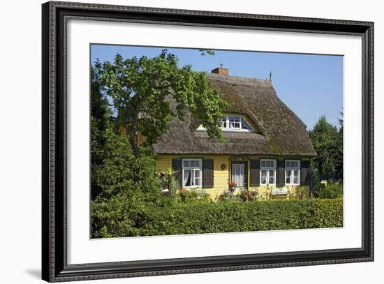 Thatched-Roof House Captain's House with Garden in Born on the Darss Peninsula-Uwe Steffens-Framed Photographic Print