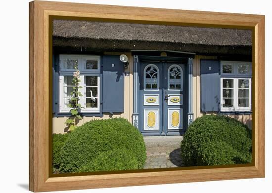 Thatched-Roof House with Traditional Front Door in Born on the Darss Peninsula-Uwe Steffens-Framed Premier Image Canvas