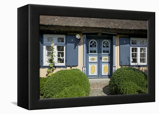 Thatched-Roof House with Traditional Front Door in Born on the Darss Peninsula-Uwe Steffens-Framed Premier Image Canvas