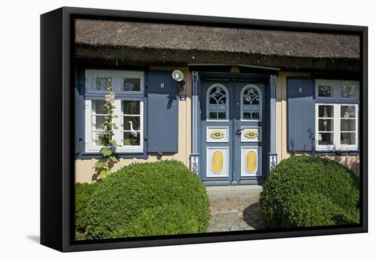 Thatched-Roof House with Traditional Front Door in Born on the Darss Peninsula-Uwe Steffens-Framed Premier Image Canvas