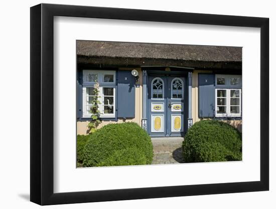 Thatched-Roof House with Traditional Front Door in Born on the Darss Peninsula-Uwe Steffens-Framed Photographic Print