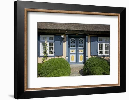 Thatched-Roof House with Traditional Front Door in Born on the Darss Peninsula-Uwe Steffens-Framed Photographic Print